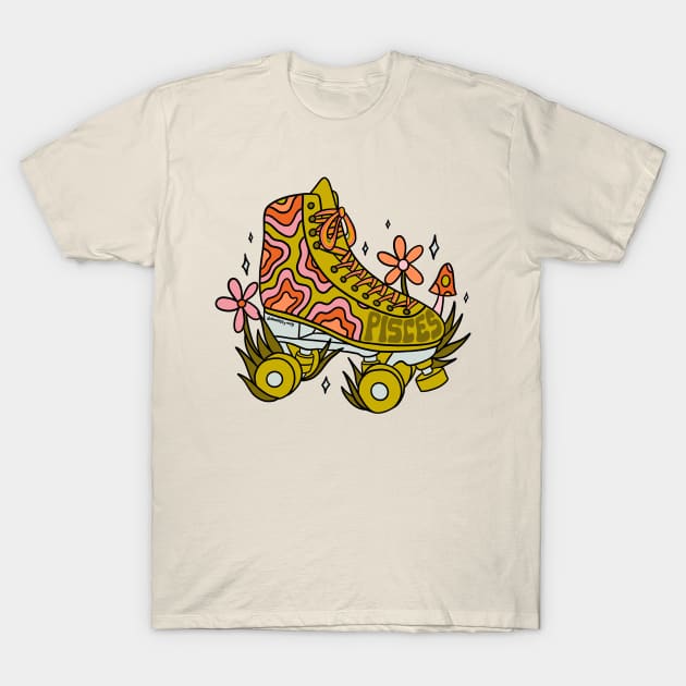 Pisces Roller Skate T-Shirt by Doodle by Meg